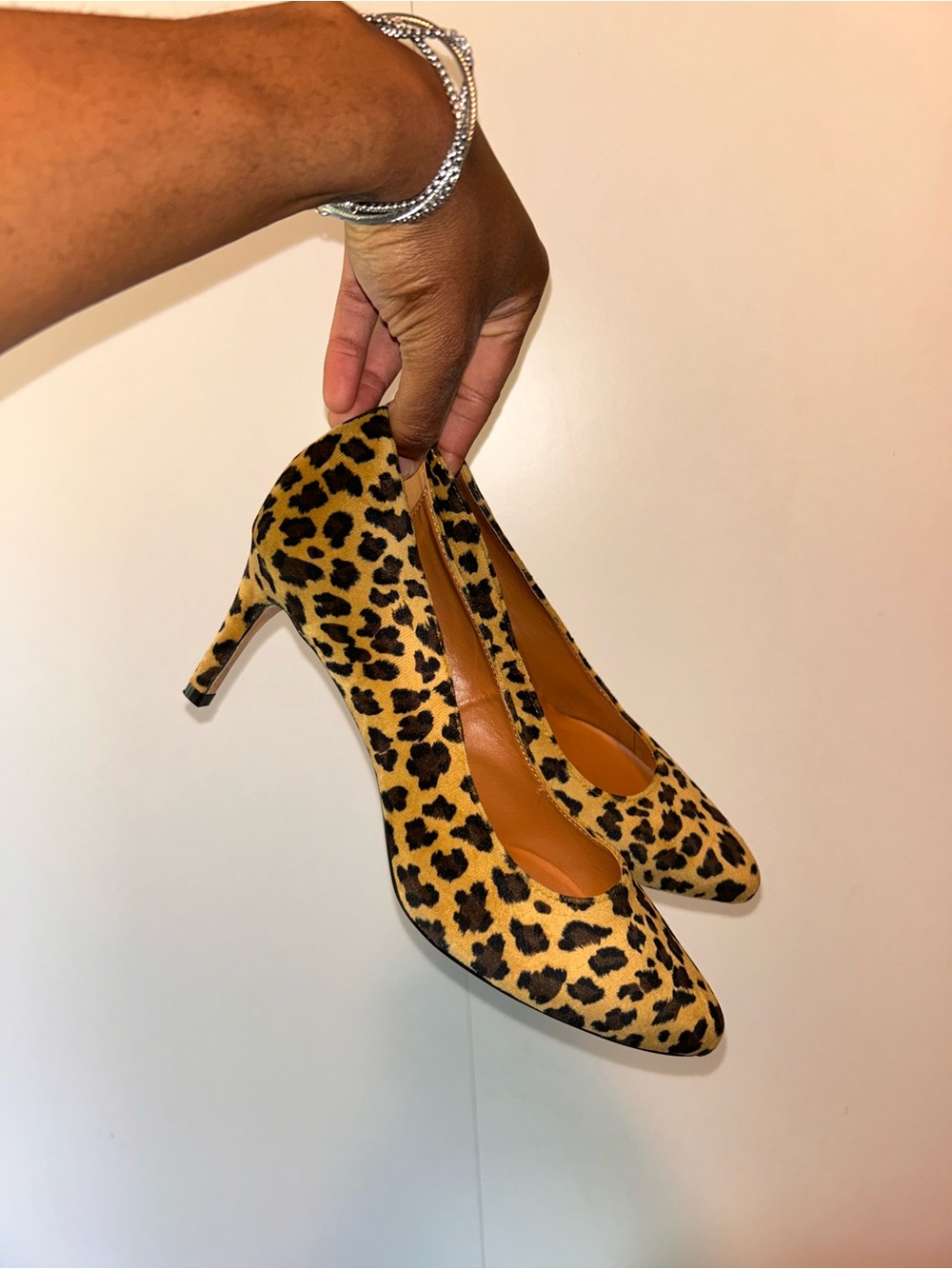Leopard Print Pointed Toe Pumps - Women's Animal Print Heels